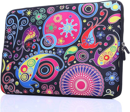 YIDA 13.3-Inch to 14-Inch Laptop Sleeve Case Neoprene Carrying Bag with Hidden Handles for MacBook/Notebook/Ultrabook/Chromebooks (Classic Colorful)