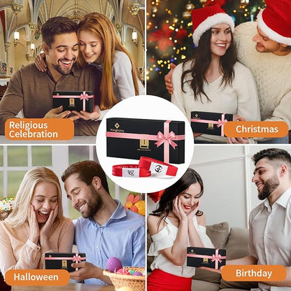 2 Pcs Bible Verse Bracelets，Daily Bible Verse Bracelet，Prayer Hope Bible Bracelets, Christian Gifts for Women , Graduation Gift，Inspirational Religious Gifts, Comes With A 35-inch Ribbon Bow