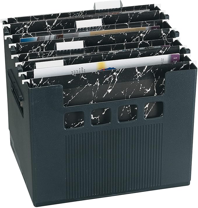 Pendaflex 43013 Desktop File w/Hanging Folders, Letter, Plastic, 12 3/4 x 10 x 11, Black