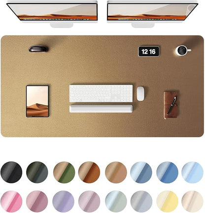 YSAGi Leather Desk Pad Protector, Office Desk Mat, Large Mouse Pad, Non-Slip PU Leather Desk Blotter, Laptop Desk Pad, Waterproof Desk Writing Pad for Office and Home (Bronze, 47.2" x 23.6")