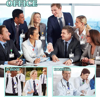 Honoson Heavy Duty Retractable Badge Reels Batch ID Badge Holder Retractable Clip Bulk Card Key Holder with Ring for Office Worker Employee, Doctor Nurse Gifts(Bright Color,50 Pcs)