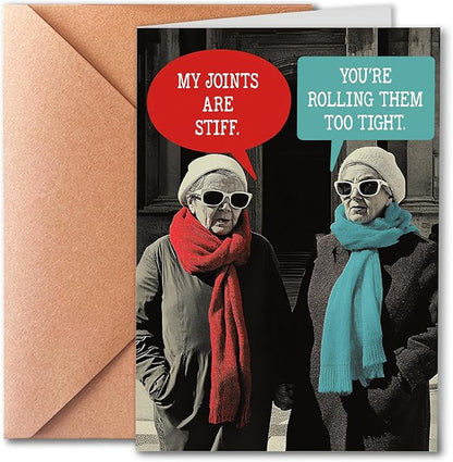 Birthday Card for Older Women, Funny, Multicolor, Modern, 5x7 inches, Blank Inside, Includes Envelope