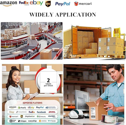 8.5 X 5.5 Shipping Label, Half Sheet Labels, Shipping Labels 2 Per Sheet, Laser & Inkjet Printer Printable, Blank White Mailing Postage Labels (4000 Sheets, 8000 Labels)