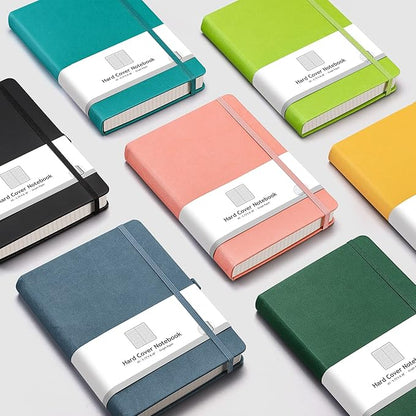 AHGXG Graph Paper Notebook - 320 Pages Grid Notebook Thick Journal A5, 100gsm Thick Graph Paper, Leather Hardcover, Inner Pocket,5.75'' × 8.38''- Cyan