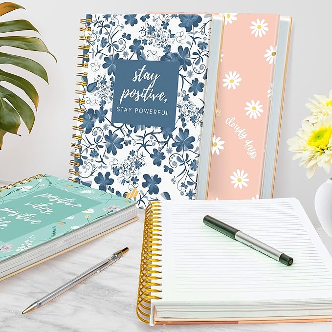 Hardcover Spiral Journal, 10.25" x 7.25", 300 Pages Large College Ruled Notebook for Women, Ideal for Writing, Journaling, Note-Taking, Work, School
