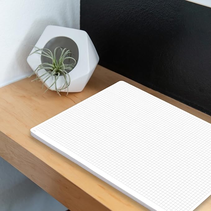 Notsu Graph Notepads 11 x 17 inch, 2 Pack | Large Graphing Double Sided Drafting Pads with 1/4" Quad Grid Premium Thick Paper 120gsm