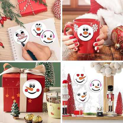48Pcs Christmas Snowman Face Sticky Notes Cute Snowman Expression Memo Notes Self-Adhesive Winter Memo Notes for Christmas Winter School Office Home Supplies Student Teacher Present 12 Styles