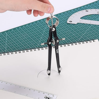 Mr. Pen- Professional Compass with Lock, Black, Compass for Geometry, Drafting Compass, Precision Compass Math, Geometry Compass, Compass Drawing, Compass with Wheel, Metal Compass Geometry