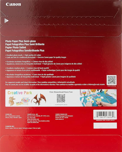 Canon SG-201 8X10(50) Photo Paper Plus Semi-Gloss 8" x 10" (50 Sheets) (SG-201 8X10)