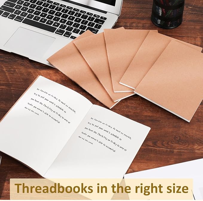 Ddaowanx 48 Pack A5 Kraft Notebooks, Journals in Bulk, Blank Paper Sketchbooks, 72 Pages, 36 Sheets, 80GSM, 8.3x5.5 Inch, Travel Writing Notebooks Journal for Office School Supplies