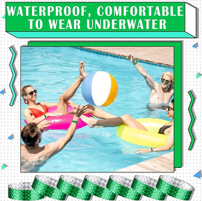 Epakh 600 Pcs Paper Wristbands Neon Wrist Bands Waterproof Handbands for Events Lightweight Concert Wristbands Neon Colored Adhesive Wrist Band for Party