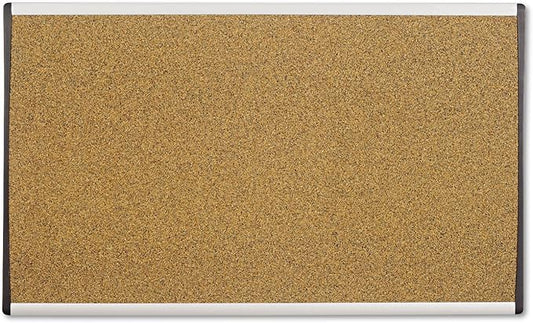 Quartet Bulletin Board, 30" x 18", Corkboard, Cubicle, Arc, Aluminum Frame (ARCB3018)