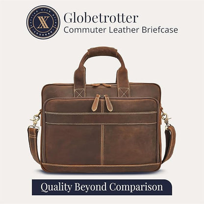 Luxorro Full-Grain Leather Briefcases for Men, Leather Laptop Briefcase For Men, Leather Bag, Leather Computer Bag For Men