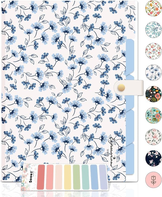 Sooez File Folders Organizer, Folders with 5 Pockets, Folders for Documents w/Sticker, Accordion File Organizer, Paper Receipt Bill Filing Organizer, School College Office Travel Essentials Supplies