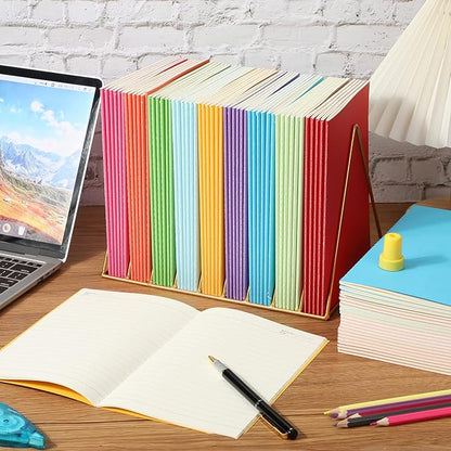 Handepo 100 Pack Composition Notebooks Ruled Lined Kraft Notebooks Bulk Soft Cover Journals Travel Diary Memo for Students Classroom Office Supplies(A5,Blue)