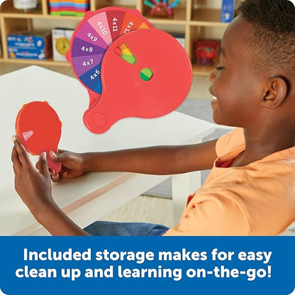 Learning Resources Skill Builders! Multiplication Quiz Wheel, Math Fidget Toy, Number Flash Cards, Math Fidget Spinner, Ages 6+, 15 Pieces