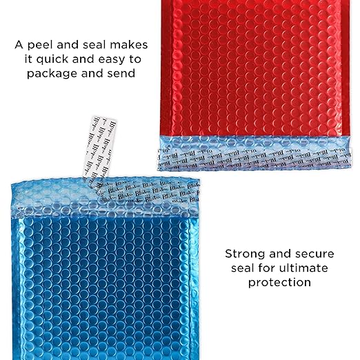 Blake Purely Packaging C5+ 250 x 180 mm Matt Metallic Padded Bubble Envelopes Peel and Seal (MTSP250/10) Shocking Pink - Pack of 10