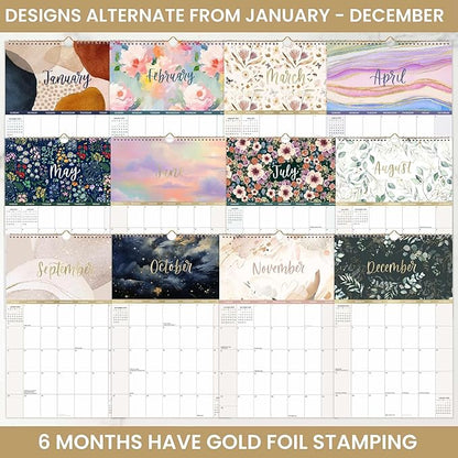 bloom daily planners 2025 Calendar Year Monthly Hanging Wall Calendar (January 2025 through December 2025) - Large 11” x 17” - Seasonal