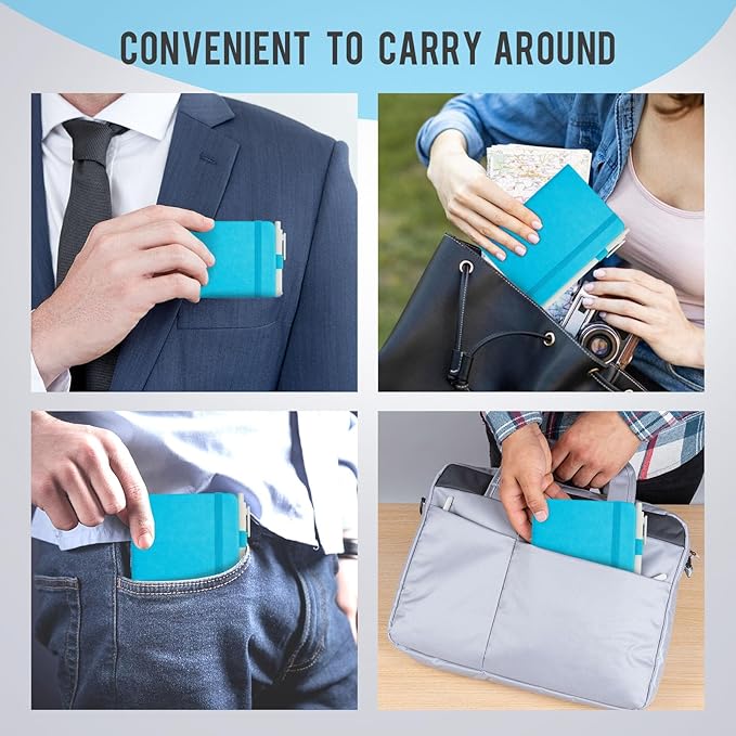 Pocket Small Notebook Journals, 16 Pack (Ocean Blue) Mini Notebook 3.7x5.7 Butterfly Journaling Notebooks for Women Men, Hardcover Lined Note Pads with Pens for Work, Business, Travel Journal, Office Supplies