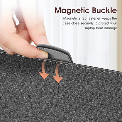 Fintie Sleeve Case for MacBook Air 15 Inch A3114 A2941 (2023 2024 Release), Premium PU Leather Folio Book Cover for MacBook Air 15.3" M2 M3 Chip with Liquid Retina Display and Touch ID, Gray