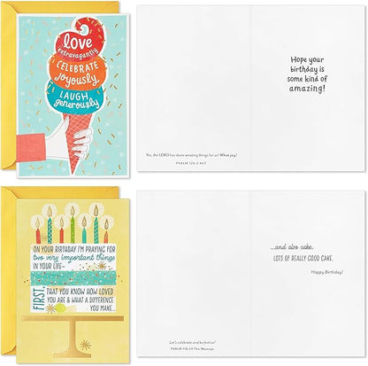 Hallmark Dayspring Religious Birthday Card Assortment (16 Cards with Envelopes) for Kids, Adults, Coworkers, Friends, Family