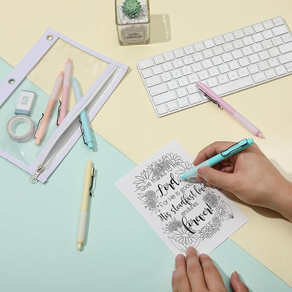 Mr. Pen- Retractable Gel Pens, 6 Pack, Black Ink Gel Pens, Pastel Barrels, Fast Dry, Gel Pens Fine Point 0.5mm, Retractable Pens, Cute Pens, Gel Ink Pens, Aesthetic Pens for Journaling Fine Tip Pens