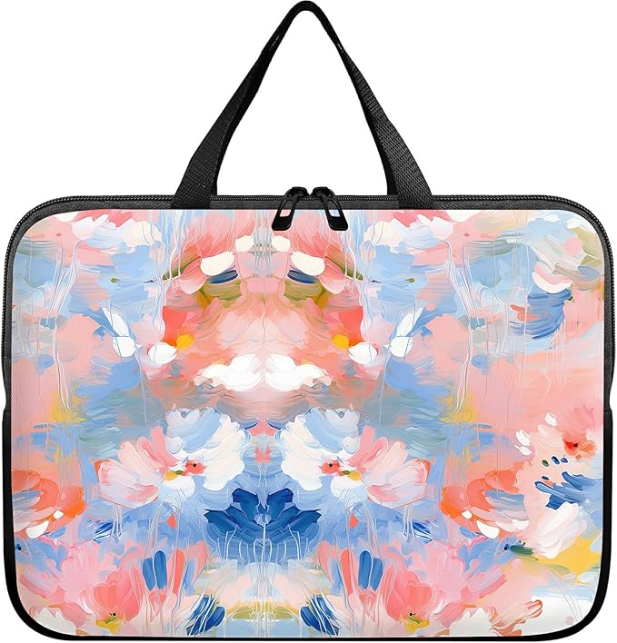 Universal Tablet Laptop Sleeve Case 10 inch, Watercolor Flowered Slim Carrying Case Durable Handbag Travel Laptop Bag for 7 to 10-inch Laptops/Notebook/Kids Tablet/ipad/eBook Readers