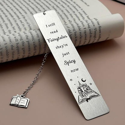 Funny Bookmark Gifts for Women Men, Bookish Christmas Birthday Gifts, I Still Read Fairytales They're Just Spicier Now, Book Mark for Best Friends Reader Funny Gifts Bookmarks for Women Men