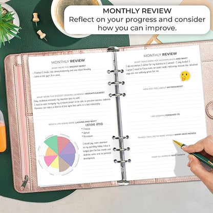 Clever Fox Weekly Planner Binder – Goal Setting Planner for Time Management & Weekly Tasks – Work & Life Organizer with to Do List & Habit Tracker – Undated, 7″ x 9″ Hardcover (Rose Gold)