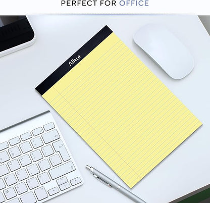 Yellow Legal Notepads 8.5 x 11, Pack of 12 - Perforated Wide Ruled Writing Pad - Premium Thick Paper, No Ink Bleeding - Blank Legal Pads For Home, Office, School, Business - 50 Sheets Per