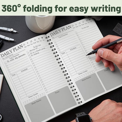 Day Planner Notebook - Undated Planner To Do List Notebook, Today Planner with Checklist, Daily To Do Planner to Increase Productivity, The Perfect Office Supplies For Man/Women (Dark Blue)