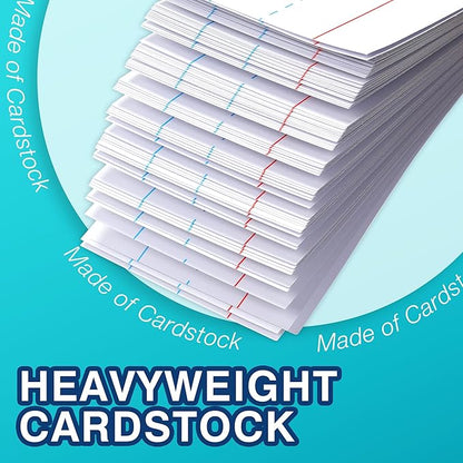 Chell White Sentence Strips Cardstock 3” x 24”, Thick Ruled Word Writing Paper for Teacher Supplies, Classroom and Home, Pack of 100