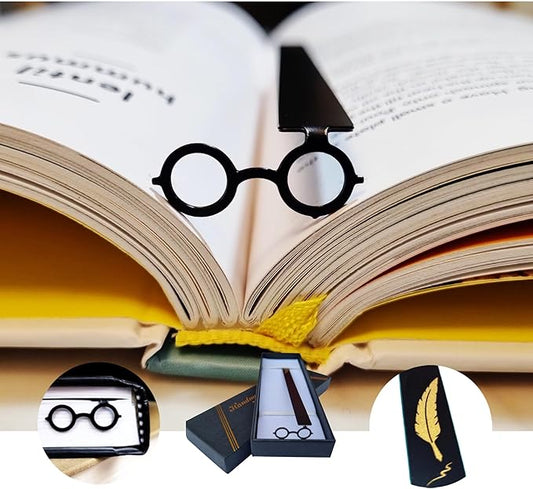 Glasses Bookmark Wizard Metal Bookmark Witch Magic Beautiful Bookmark for Girls, Boys, Kids, Book Club Gift for Teacher Gift Gifts Bookish Gifts for Book Lovers (Glasses)