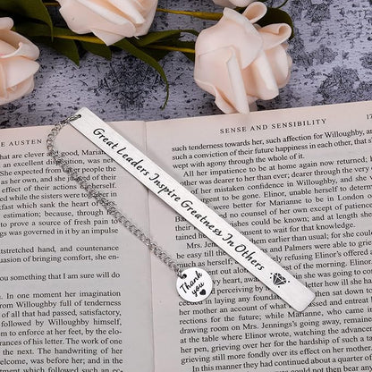 Great Leaders Bookmark Appreciation Thank You Boss Day Gifts for Boss Lady Mentor Supervisor PM Coworker Women Men Bosses Day Retirement Farewell Promotion Celebration Gift Christmas Work Office