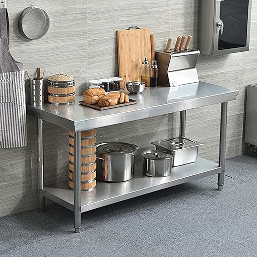 Stainless Steel Table for Prep & Work 24 x 18 Inches, NSF Commercial Heavy Duty Food Prep Worktable with Undershelf for Restaurant, Home and Hotel Christmas Preparation Table
