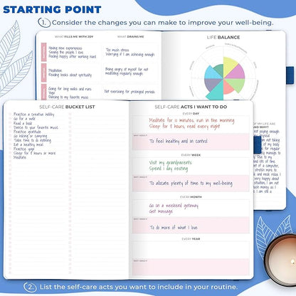 Clever Fox Self-Care Journal – Wellness & Daily Reflection Notebook – Mental Health & Personal Development Journal – Self-Care, Meditation & Mood Journal for Women & Men – Large (Mystic Blue)