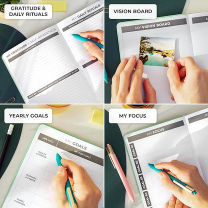 Clever Fox Daily Planner – Undated Planning Notebook with Hourly Schedule & to-Do List – Personal Day Task & Work Organizer, 6 Months (Mint Green)