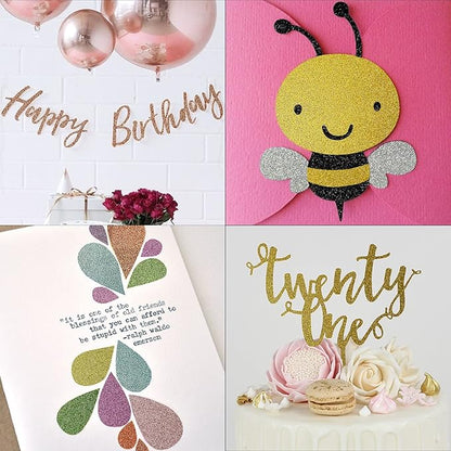 Simetufy Glitter Cardstock, 40 Sheets in 20 Colors, Premium Cardstock for Cricut, Crafts and DIY Projects, Sparkly Paper for Card Making, 250 GSM