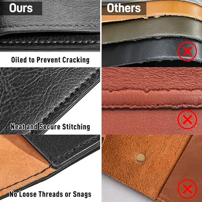 Black A4 PU Leather File Folders for Documents,Important Private File Organizer with String Tie Closure,Laptop Sleeve Notebook Case,Leather Portfolio Binder Envelopes, Filing Folder 1PC