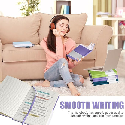 Lined Journal Notebook, 6Pack(Mauve), 160 Pages, Medium 5.7 inches x 8 inches - 100 gsm Thick Paper, Hardcover