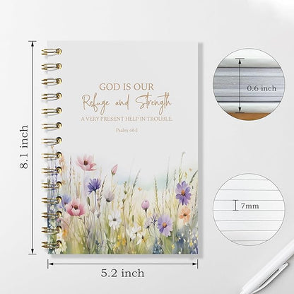 Bible Floral Notebook - Prayer Journal, Christian Gifts Journal, Bible Verse Notebook, Daily Prayer Journal, Bible Notebooks for Note Taking, Christian Gifts, 5.5x8.3 Inches