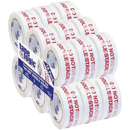 Aviditi "Aviditi Tape Logic 2 Inch x 110 Yard 2.2 Mil Red/White, Heavy Duty Packing Tape,"Do Not Double Stack" 18 Pack, Perfect for Packing, Shipping, Moving, Home and Office" (T902P1818PK)