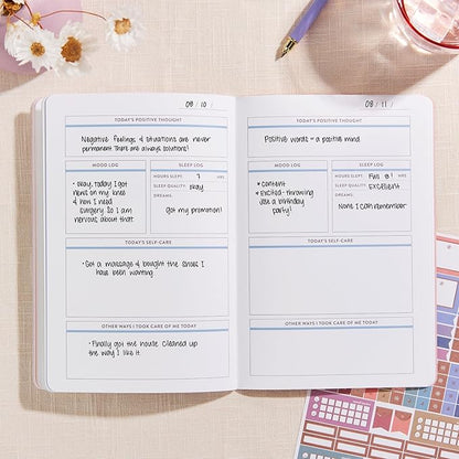 Erin Condren Self-Care Journal Petite Planner, Slim, Portable Self-Care Planner, Easy-to-Use Self-Care Prompts and Trackers for Health and Wellness