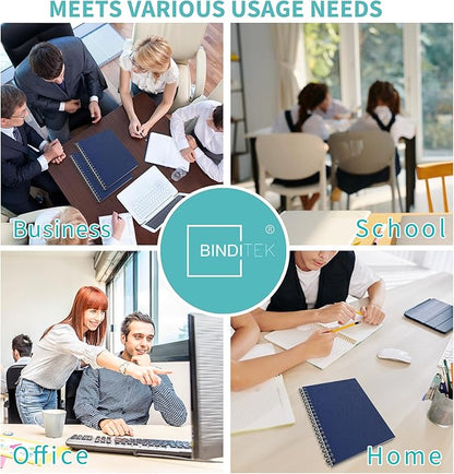 Binditek 25 Pack 12 Mil Sand-Textured Polycover - Plastic Binding Cover for Business Reports and Proposals - Lightly Textured Sand Finish - Square Corners, Un-Punched, Navy Color, Office Supplies