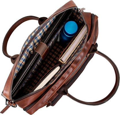 Marc Peter Hamilton Real Leather Business Bag for Men and Women | 15.6 inch Laptop Bag | Shoulder Bag for Men
