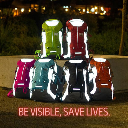 Reflective Motorcycle Backpack Lightweight, Water Resistant Casual Daypack with Laptop Pocket for Safe Commuter, Biking, and Daily Use. 35L Sport bookbag to Avoid Accidents (red backpack)
