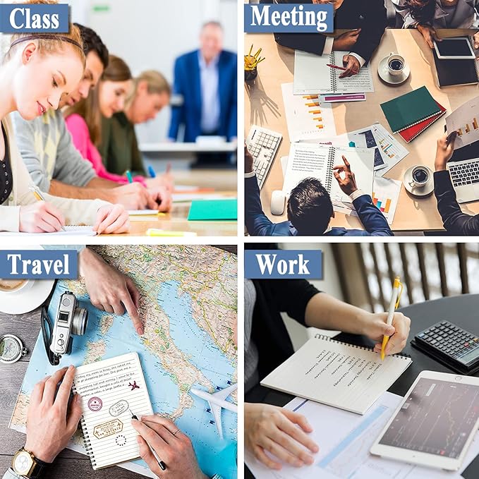 GINMLYDA Small Spiral Notebook 12Pack, 120 Lined Pages 8.25x5.50 Inches Spiral Journal Kraft Cover Notebooks & Writing Pads for School Home Office Aesthetic Sketch Drawing Note