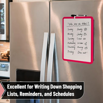 Mr. Pen- Dry Erase Board, 14' x 11', Black Dry Erase Marker, Red Frame, Mini White Board for Kids & Students