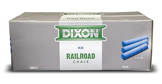 464-88815 Industrial Railroad Crayon Chalk with Tapered 4" x 1" Sticks, Blue, 72-Pack (88815)