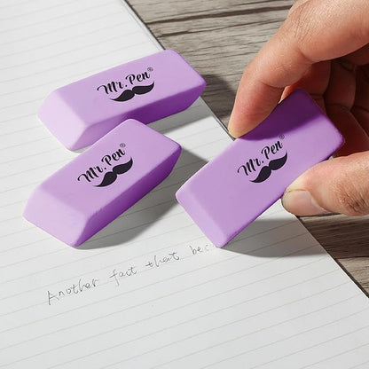 Mr. Pen- Erasers, 12 Pack, Purple Pencil Eraser, Erasers for Pencils, Mr Pen Erasers, Erasers for School, Large Eraser, Block Erasers for School, Rubber Eraser, Large Erasers for School